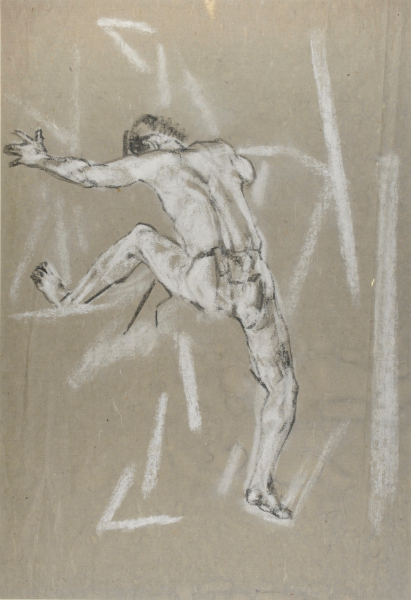 MALE FIGURE LEAPING A HURDLE