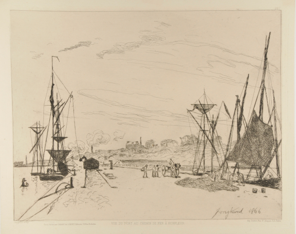 VIEW OF THE RAILROAD DOCK AT THE PORT OF HONFLEUR