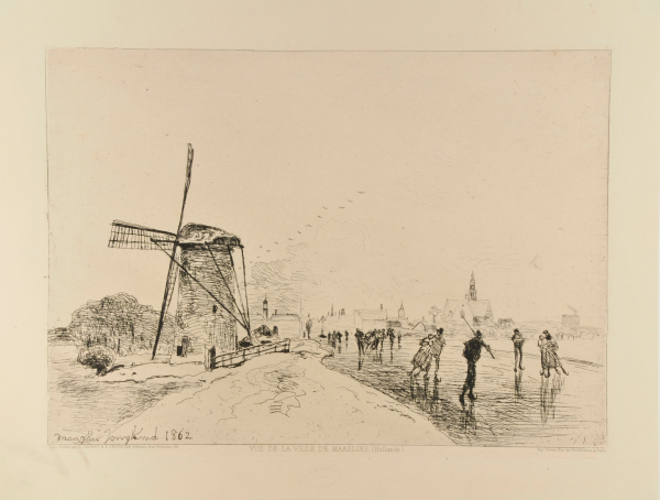 Vue de la ville de Maaslins (Hollande)