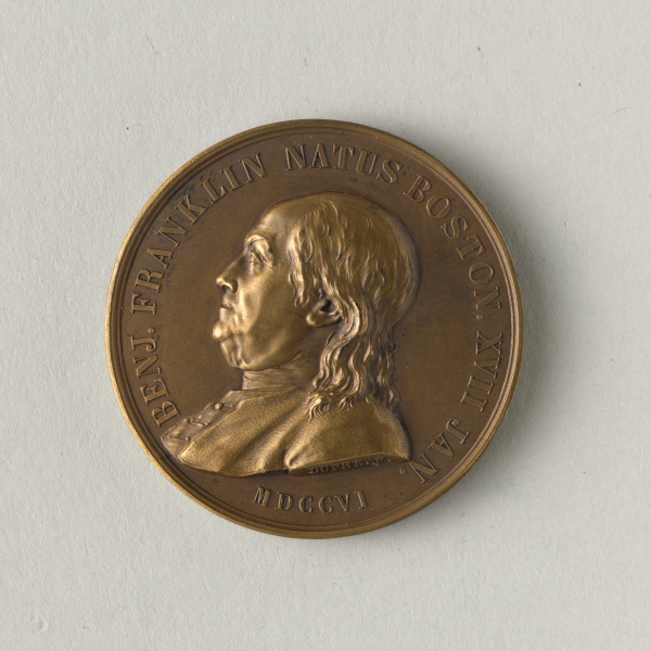 "BENJAMIN FRANKLIN NATUS BOSTON" MEDAL