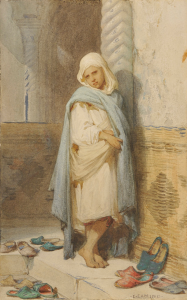 Arab Standing Outside the Mosque