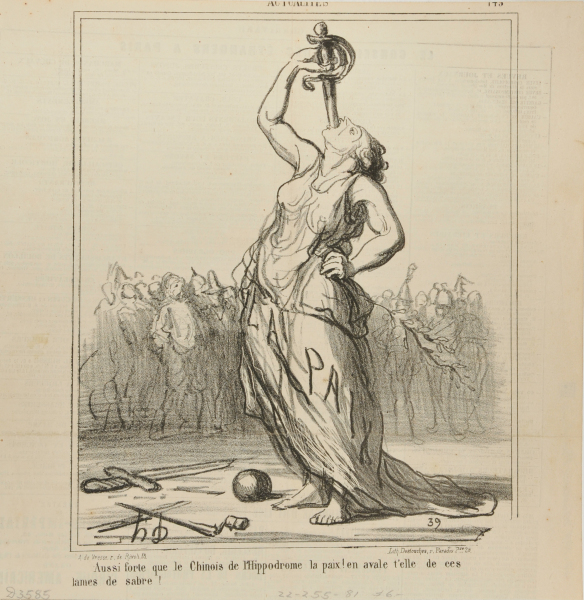 PEACE, AS STRONG AS THE CHINESE AT THE HIPPODROME... WILL SHE ALSO BE ABLE TO SWALLOW SABRE BLADES?