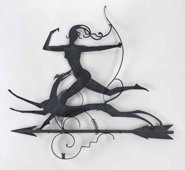 DIANA THE HUNTRESS WITH GREYHOUND WEATHER VANE