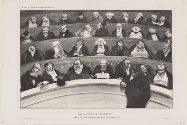 THE LEGISLATIVE BELLY. VIEW OF THE MINISTERIAL BENCHES IN THE IMPROSTITUTED HOUSE OF 1834