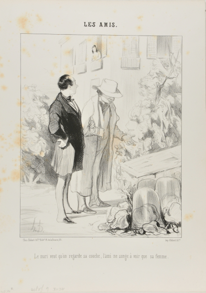 THE HUSBAND WANTS HIM TO LOOK AT HIS HOT-BED, THE FRIEND ONLY DREAMS OF SEEING HIS WIFE.