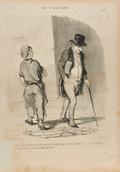 ANOTHER ONE WHO NEEDS TO WORRY ABOUT HIS NOSE THIS YEAR, SINCE THE POTATO-EPIDEMIC IS STILL GOING ON.