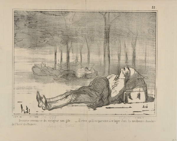 THE LAST RESORT FOR TRAVELLERS WITHOUT LODGINGS. HE DREAMS ABOUT SLEEPING IN THE BEST ROOM OF THE HOTEL DES PRINCES.