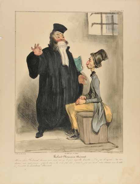 ROBERT MACAIRE, BARRISTER. - MY DEAR BERTRAND, GIVE ME A HUNDRED CROWNS AND I'LL GET YOU ACQUITTED RIGHT AWAY. - I'VE NO MONEY. - ALL RIGHT, GIVE ME A HUNDRED FRANCS. - I HAVEN'T GOT A PENNY. - YOU DON'T EVEN HAVE TEN FRANCS? - NOT A FARTHING. - THEN GIVE ME YOUR BOOTS, AND I'LL PLEAD EXTENUATING CIRCUMSTANCES.