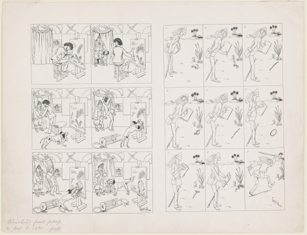 PROOF SHEET OF CARICATURES