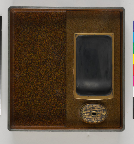 Writing Box with Insert, Inkstone, Waterdropper and Ink Stick (interior view)