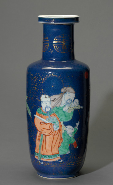 Vase Decorated with the Three Star Gods (Longevity, Happiness, Riches)