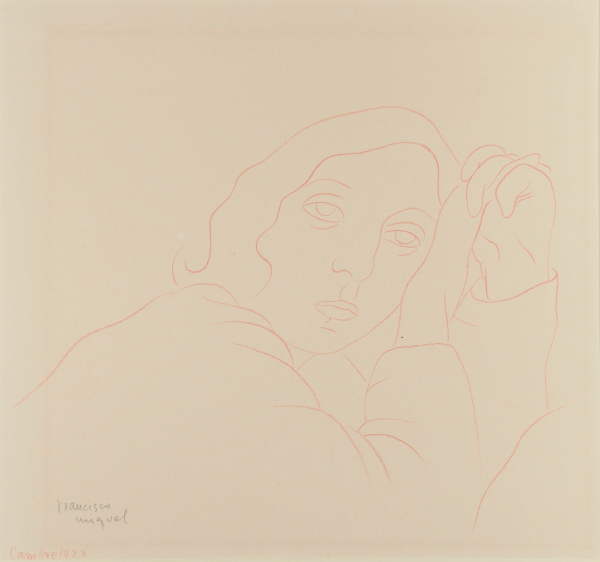 WOMAN'S HEAD WITH CLASPED HANDS