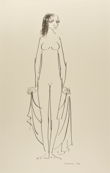 STANDING NUDE WITH DRAPERY