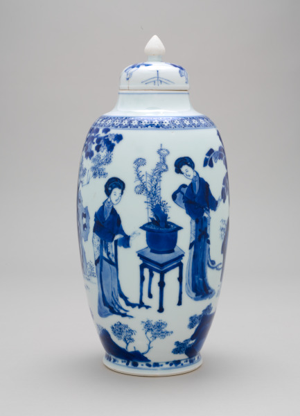 Covered Jar Decorated with Scenes of Women