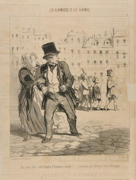 WHERE IS THIS ARMED BAND OF MEN GOING! LET'S RETURN HOME, WIFE, THIS LOOKS SCARY!