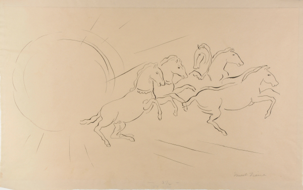 APOLLO'S HORSES. PRELIMINARY DRAWING FOR JOSEPH GAVORSE, 'THE STORY OF PHAETON, SON OF APOLLO'