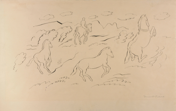 Phaeton Learning to Ride. Preliminary drawing for Joseph Gavorse “The Story of Phaeton, Son of Apollo”