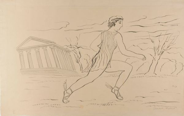 PHAETON IN FRONT OF TEMPLE. PRELIMINARY DRAWING FOR JOSEPH GAVORSE, 'THE STORY OF PHAETON, SON OF APOLLO'