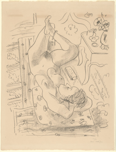 UPSIDE DOWN NUDE, NEAR A LOUIS XV TABLE