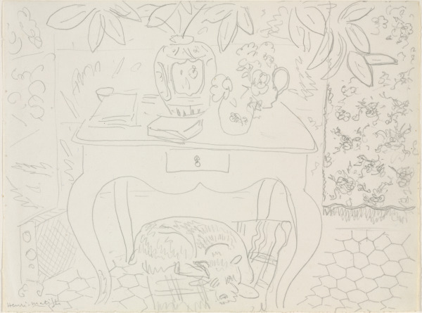 Study for “Interior with Dog”