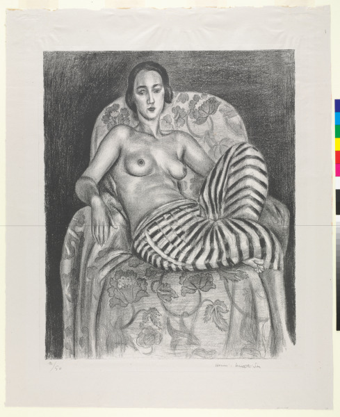 LARGE ODALISQUE WITH STRIPED PANTALOONS