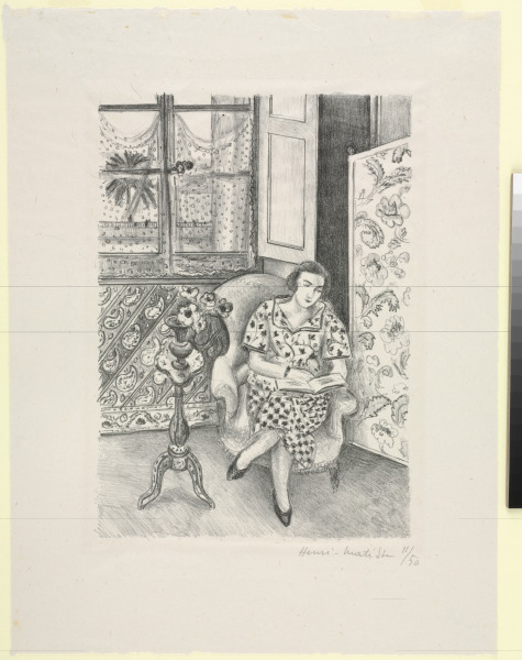 INTERIOR, GIRL READING