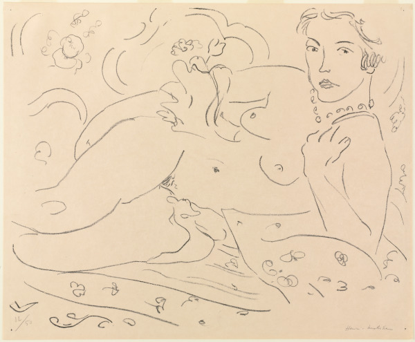 NUDE, LEFT HAND NEAR SHOULDER