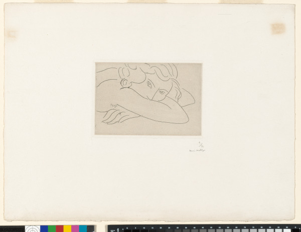 YOUNG WOMAN WITH FACE BURIED IN ARMS