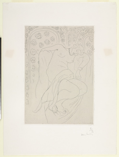 SLEEPING FIGURE IN FRONT OF MOORISH BACKGROUND