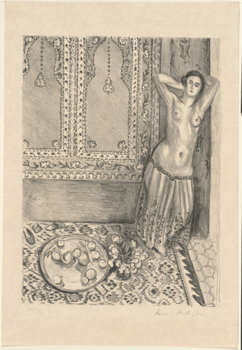 STANDING ODALISQUE WITH TRAY OF FRUIT