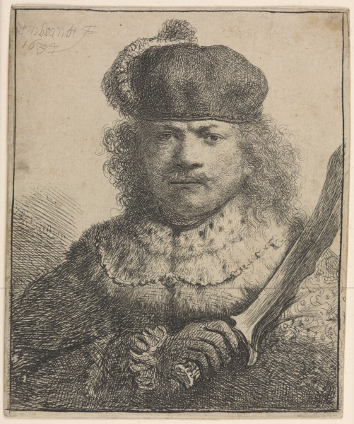 SELF-PORTRAIT WITH RAISED SABRE