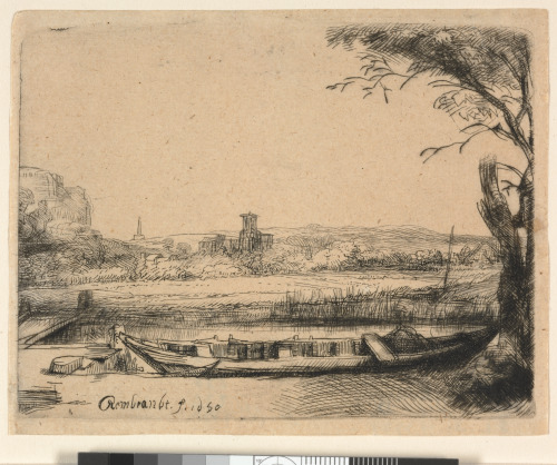 CANAL WITH A LARGE BOAT AND A BRIDGE ("HET SCHUYTJE OP DE VOORGROND")