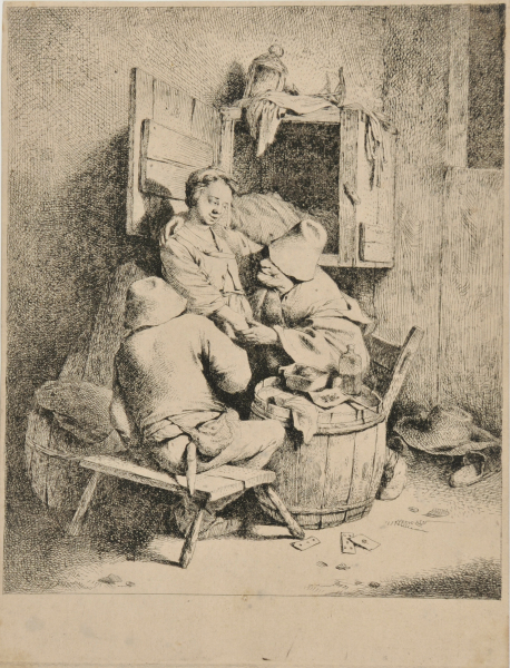 The Young Inn-keeper Caressed by an Old Man