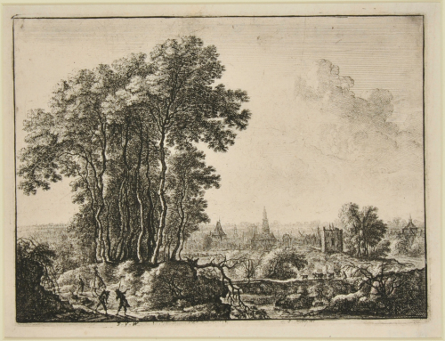 LANDSCAPE WITH THE HORSEMAN AND THREE TRAVELERS