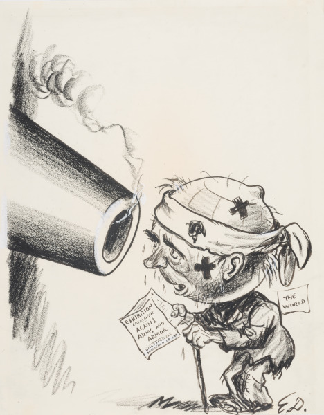 Again: Arms and Armor. Cover illustration for 'The News,' October 1940, in connection with the 'Arms and Armor' show