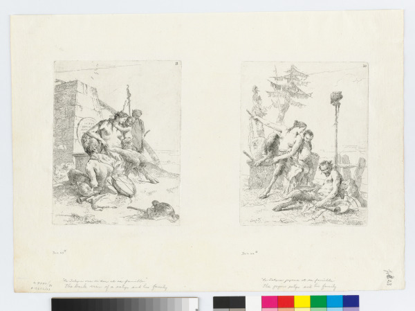 The Back View of a Satyr and his Family (left); The Joyous Satyr and his Family (right)