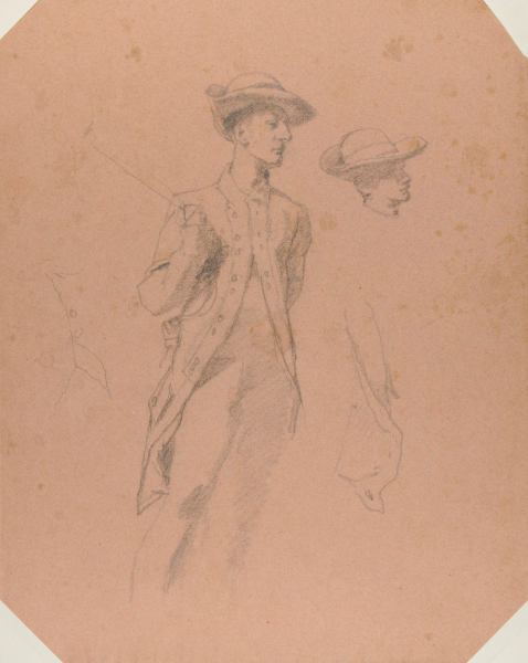 MAN IN A COLONIAL COAT, WEARING HAT