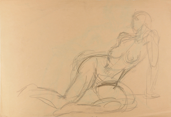 NUDE LEANING ON HAND (RECTO); NUDE SEATED ON THE FLOOR (VERSO)