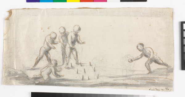 CHILDREN PLAYING NINE PINS (RECTO); STUDY OF CHILDREN (VERSO)