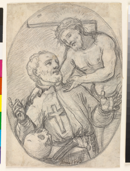 CHRIST CONVERSING WITH SAINT JOHN (RECTO); STUDY OF FIGURAL GROUP (VERSO)
