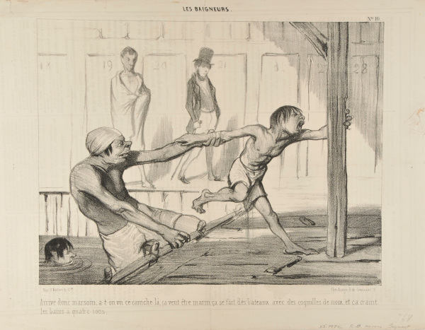 COME HERE PORPOISE; LOOK AT THIS POODLE... WANTS TO BE A SAILOR AND MAKES LITTLE BOATS FROM NUTSHELLS AND IS AFRAID IN THE PUBLIC BATH