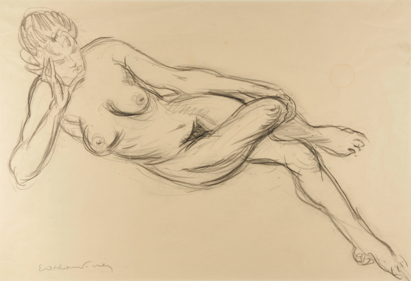 Reclining Nude, Leaning on Elbow