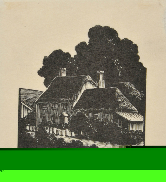 A House with Large Trees Behind