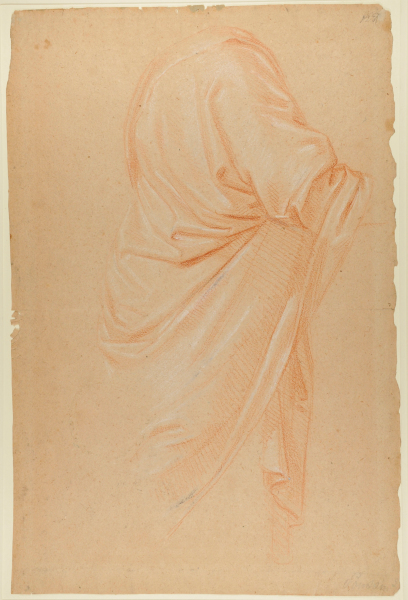 ANGEL'S HEAD AND TWO HANDS (RECTO); STUDY OF DRAPERY (VERSO)