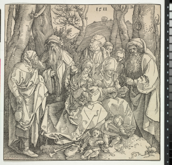 THE HOLY FAMILY WITH TWO MUSIC-MAKING ANGELS