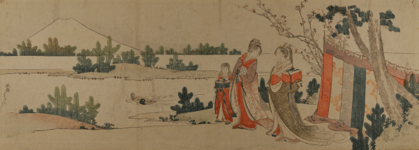 TWO WOMEN BESIDE RIVER