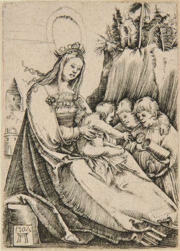 THE VIRGIN WITH HER CHILD AND TWO BOYS