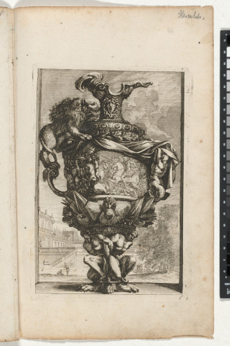 LARGE VASE WITH A LION HANDLE