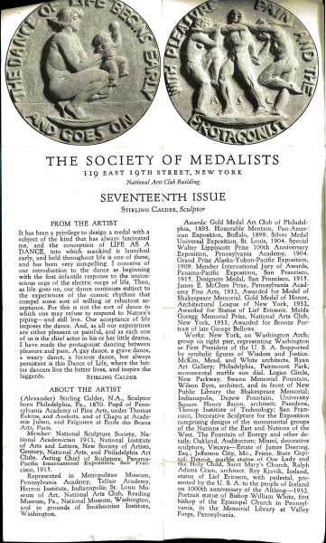 "CONCEPTION OF LIFE AS DANCE" MEDAL