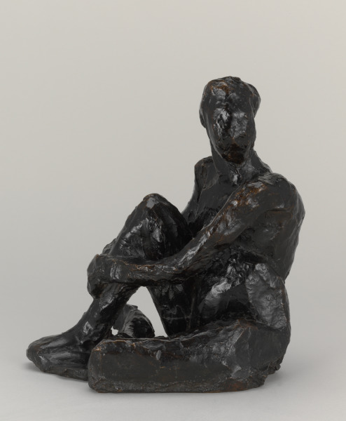 SEATED NUDE CLASPING HER RIGHT LEG